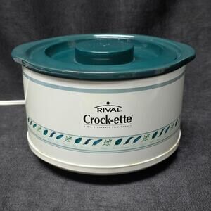 Vintage Rival Crock-ette 1 Qt. Stoneware Slow Cooker Crock Pot & Lid SCR100
